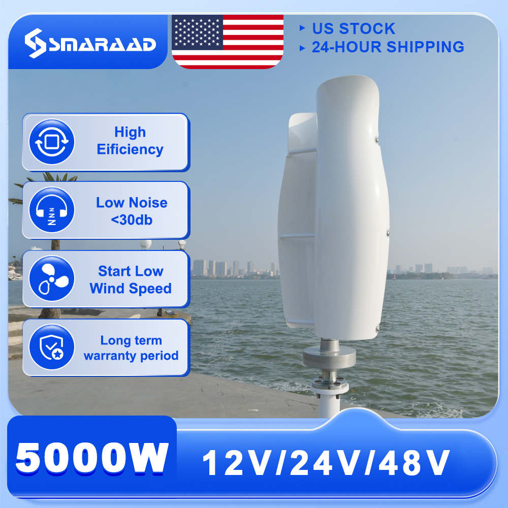 Wind Solar Hybrid Kit - US Delivery 5000W Vertical Wind Turbine