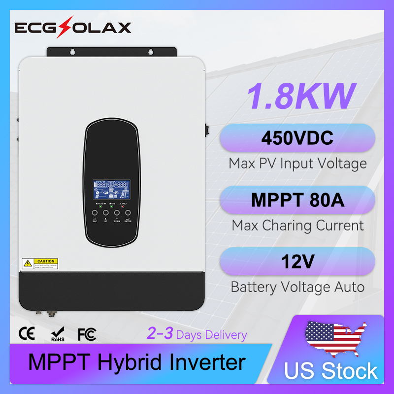 Mppt Charge Controller - ECGSOLAX 1.8KW Hybrid Solar Inverter 12V
