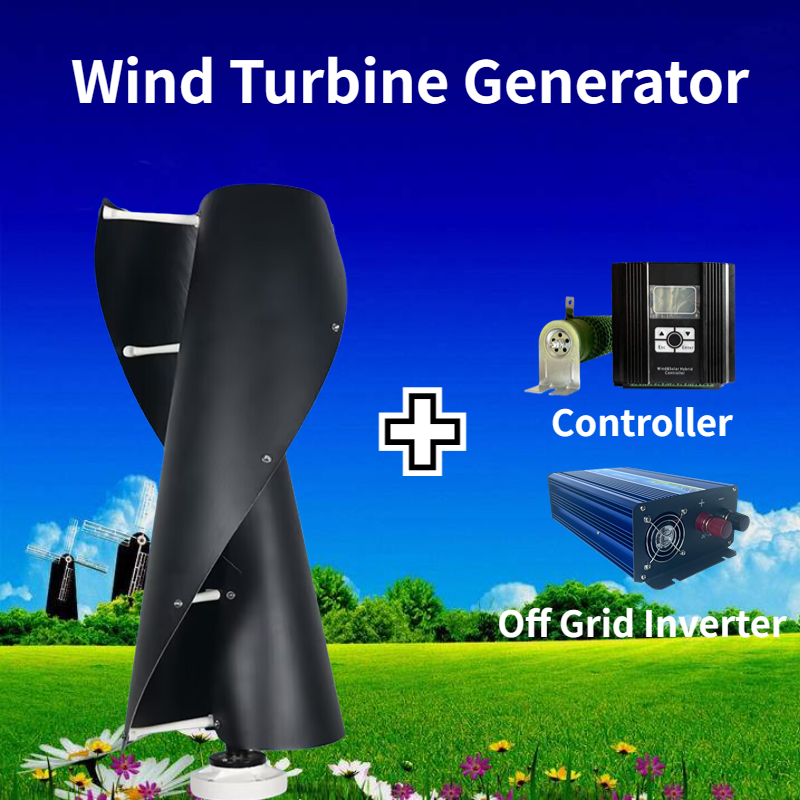 Wind Solar Hybrid Kit - 10000W Vertical Wind Turbine Generator Windmill