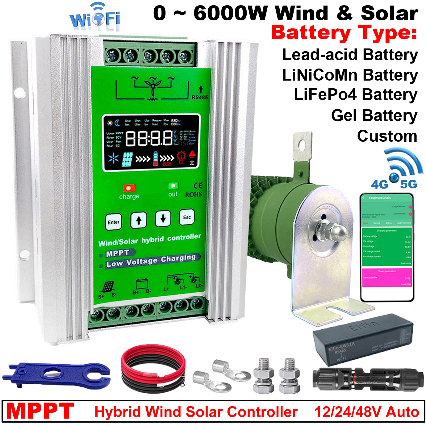 Mppt Charge Controller - 4000W MPPT Wind Solar Hybrid Charge