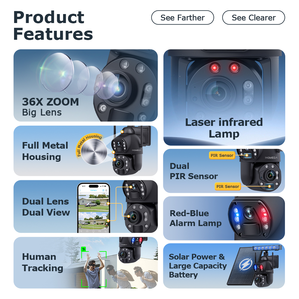 12MP 36X Dual Lens Solar Secur – Solar Panel Tilt Mount recenzja i cena