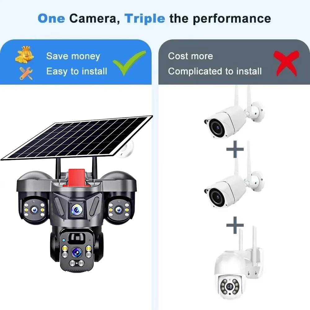 KERUI V380 Pro Outdoor PTZ 6MP – Solar Panel Tilt Mount recenzja i cena