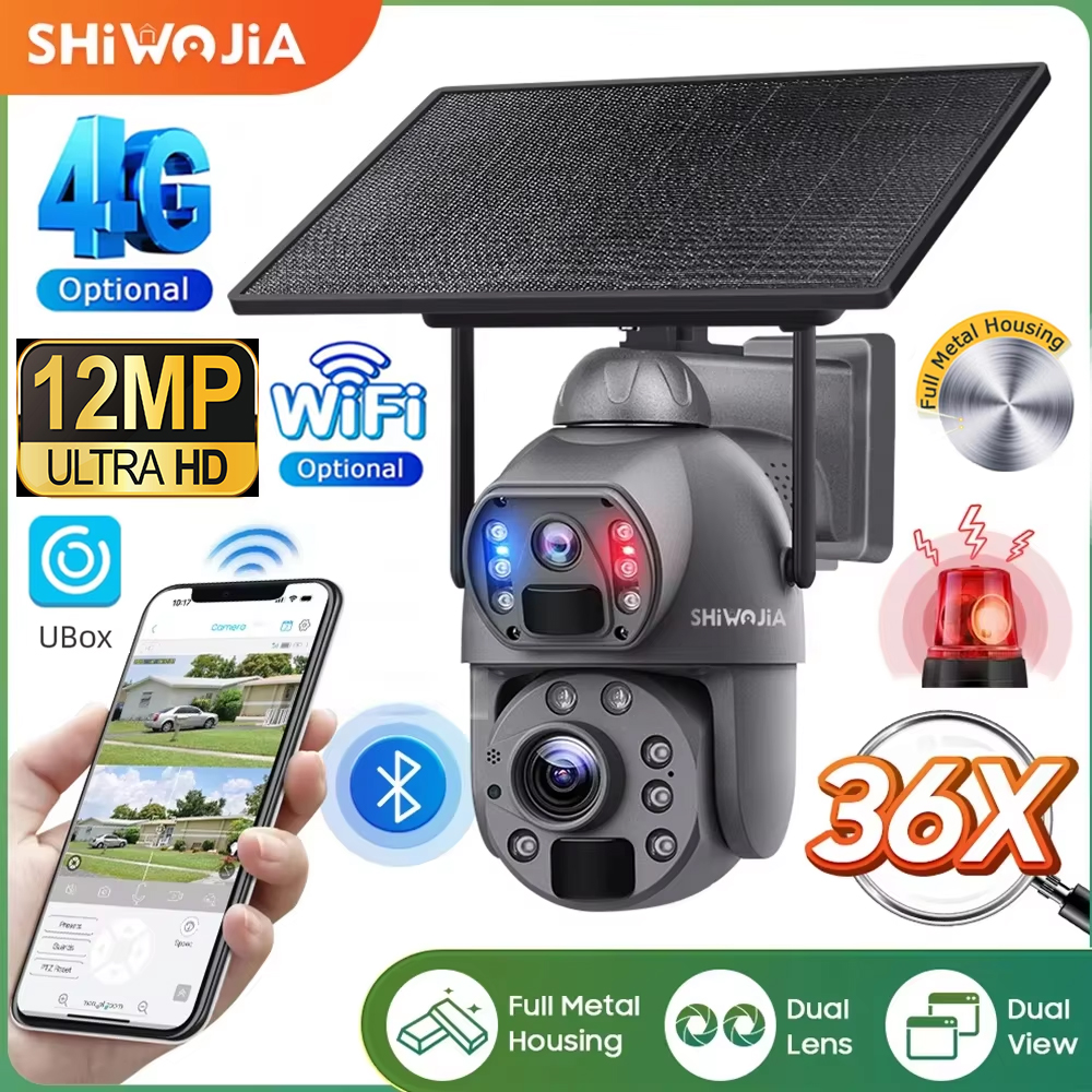 SHIWOJIA 36X ZOOM 12MP 4G SIM  – Solar Panel Tilt Mount recenzja i cena