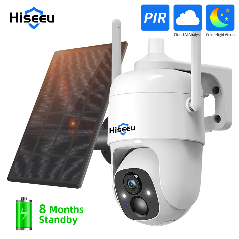 Hiseeu 3MP Cloud AI WiFi Video – Solar Panel Tilt Mount recenzja i cena