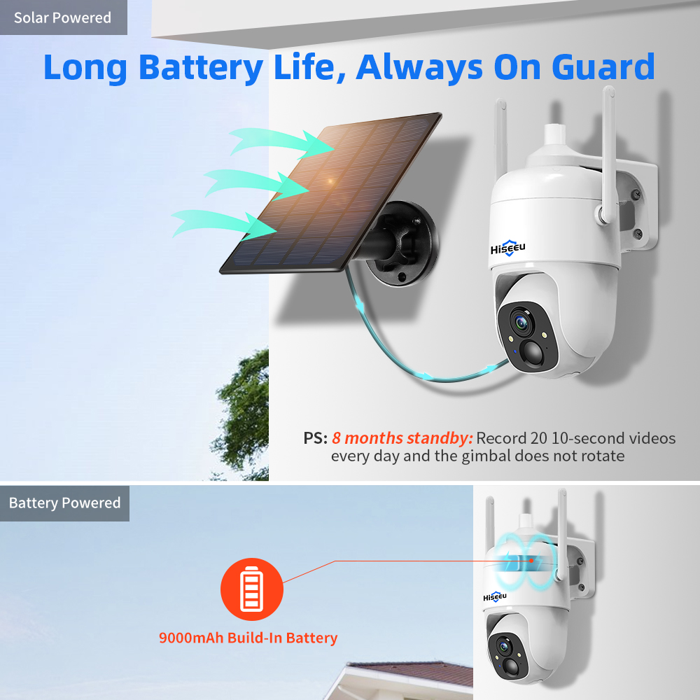 Hiseeu 3MP Cloud AI WiFi Video – Solar Panel Tilt Mount recenzja i cena