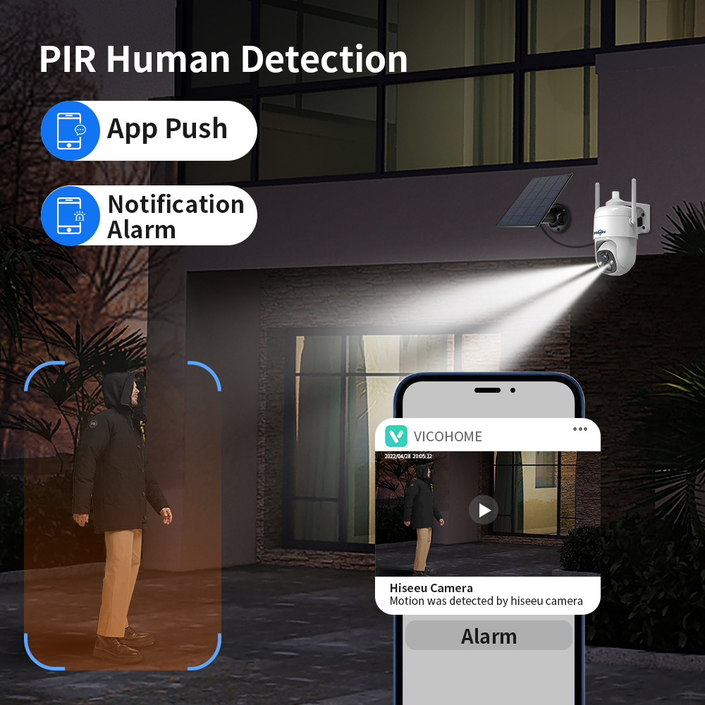 Hiseeu 3MP Cloud AI WiFi Video – Solar Panel Tilt Mount recenzja i cena