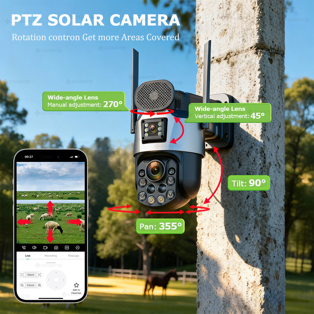 Dual Lens Home Outdoor Surveil – Solar Panel Tilt Mount recenzja i cena